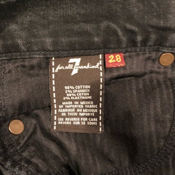 7 for All Mankind Jeans Women Black Roxanne Straight Leg Sz 28 #185 - Picture 2 of 8